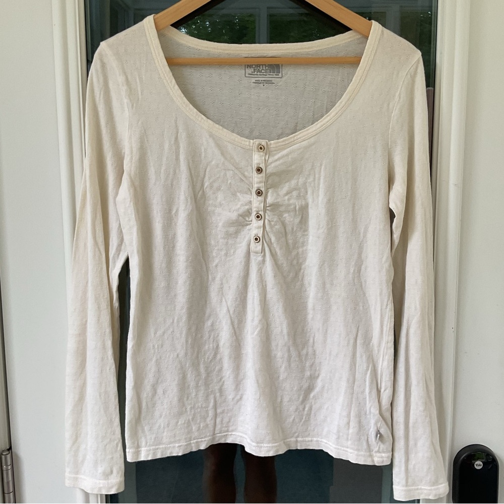 The North Face Women’s Henley Cottage Core Boho Shirt Cream Size Medium